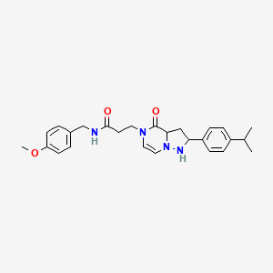 N-[(4-methoxyphenyl)methyl]-3-{4-oxo-2-[4-(propan-2-yl)phenyl]-4H,5H-pyrazolo[1,5-a]pyrazin-5-yl}propanamide
