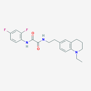 molecular formula C21H23F2N3O2 B2695450 N'-(2,4-difluorophenyl)-N-[2-(1-ethyl-1,2,3,4-tetrahydroquinolin-6-yl)ethyl]ethanediamide CAS No. 955774-50-2