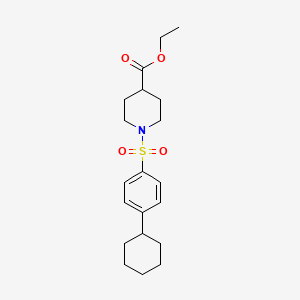 molecular formula C20H29NO4S B2695465 ETHYL 1-(4-CYCLOHEXYLBENZENESULFONYL)PIPERIDINE-4-CARBOXYLATE CAS No. 353465-53-9