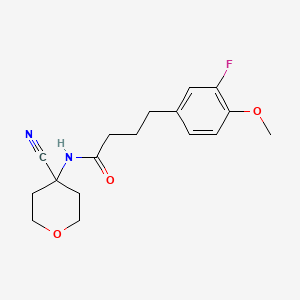 molecular formula C17H21FN2O3 B2695515 N-(4-Cyanooxan-4-YL)-4-(3-fluoro-4-methoxyphenyl)butanamide CAS No. 1436113-59-5