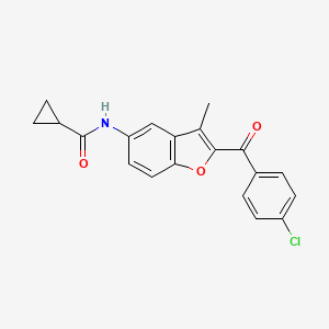 N-{2-[(4-chlorophenyl)carbonyl]-3-methyl-1-benzofuran-5-yl}cyclopropanecarboxamide