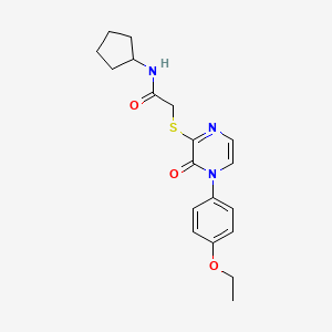 molecular formula C19H23N3O3S B2695546 N-cyclopentyl-2-[4-(4-ethoxyphenyl)-3-oxopyrazin-2-yl]sulfanylacetamide CAS No. 899945-19-8