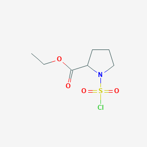 molecular formula C7H12ClNO4S B2695612 Ethyl 1-(chlorosulfonyl)pyrrolidine-2-carboxylate CAS No. 1028366-95-1