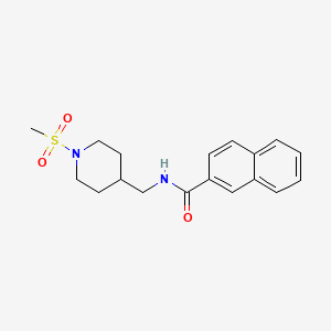 molecular formula C18H22N2O3S B2695622 N-((1-(methylsulfonyl)piperidin-4-yl)methyl)-2-naphthamide CAS No. 1234985-29-5