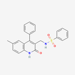 molecular formula C23H20N2O3S B2695627 N-(6-Methyl-2-oxo-4-phenyl-1,2-dihydro-quinolin-3-ylmethyl)-benzenesulfonamide CAS No. 375350-36-0