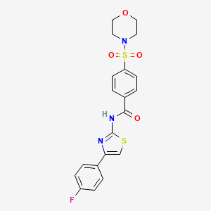molecular formula C20H18FN3O4S2 B2695636 N-[(2Z)-4-(4-fluorophenyl)-2,3-dihydro-1,3-thiazol-2-ylidene]-4-(morpholine-4-sulfonyl)benzamide CAS No. 313531-48-5