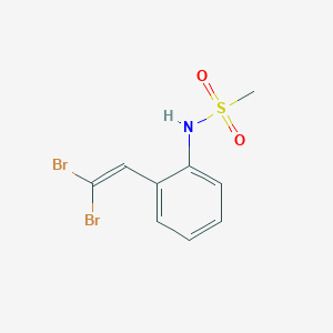 molecular formula C9H9Br2NO2S B2695638 N-[2-(2,2-Dibromoethenyl)phenyl]methanesulfonamide CAS No. 1259577-20-2