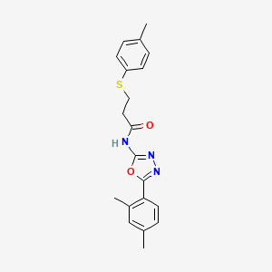 molecular formula C20H21N3O2S B2695698 N-(5-(2,4-dimethylphenyl)-1,3,4-oxadiazol-2-yl)-3-(p-tolylthio)propanamide CAS No. 896018-24-9