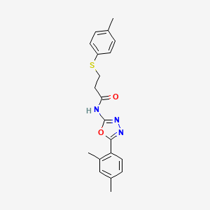 N-(5-(2,4-dimethylphenyl)-1,3,4-oxadiazol-2-yl)-3-(p-tolylthio)propanamide