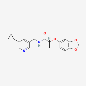 2-(benzo[d][1,3]dioxol-5-yloxy)-N-((5-cyclopropylpyridin-3-yl)methyl)propanamide