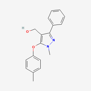 molecular formula C18H18N2O2 B2695707 [1-methyl-5-(4-methylphenoxy)-3-phenyl-1H-pyrazol-4-yl]methanol CAS No. 318234-01-4