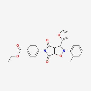 ethyl 4-[3-(2-furyl)-2-(2-methylphenyl)-4,6-dioxohexahydro-5H-pyrrolo[3,4-d]isoxazol-5-yl]benzoate