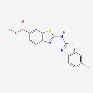 molecular formula C16H10ClN3O2S2 B2695710 Methyl 2-[(6-chloro-1,3-benzothiazol-2-yl)amino]-1,3-benzothiazole-6-carboxylate CAS No. 862976-50-9