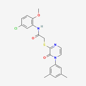 molecular formula C21H20ClN3O3S B2695711 N-(5-chloro-2-methoxyphenyl)-2-{[4-(3,5-dimethylphenyl)-3-oxo-3,4-dihydropyrazin-2-yl]sulfanyl}acetamide CAS No. 895109-12-3
