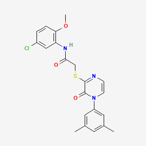 N-(5-chloro-2-methoxyphenyl)-2-((4-(3,5-dimethylphenyl)-3-oxo-3,4-dihydropyrazin-2-yl)thio)acetamide