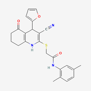 2-{[3-cyano-4-(furan-2-yl)-5-hydroxy-4,6,7,8-tetrahydroquinolin-2-yl]sulfanyl}-N-(2,5-dimethylphenyl)acetamide