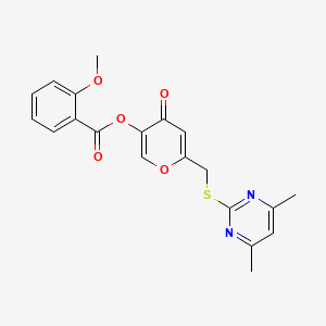 [6-[(4,6-Dimethylpyrimidin-2-yl)sulfanylmethyl]-4-oxopyran-3-yl] 2-methoxybenzoate
