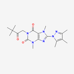 1-(3,3-dimethyl-2-oxobutyl)-3,7-dimethyl-8-(3,4,5-trimethyl-1H-pyrazol-1-yl)-1H-purine-2,6(3H,7H)-dione