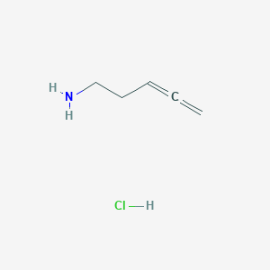molecular formula C5H10ClN B2695723 Penta-3,4-dien-1-aminehydrochloride CAS No. 2377032-77-2; 5558-11-2