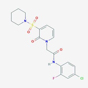 molecular formula C18H19ClFN3O4S B2695767 N-(4-chloro-2-fluorophenyl)-2-(2-oxo-3-(piperidin-1-ylsulfonyl)pyridin-1(2H)-yl)acetamide CAS No. 1251628-41-7