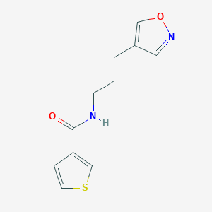 molecular formula C11H12N2O2S B2695773 N-[3-(1,2-oxazol-4-yl)propyl]thiophene-3-carboxamide CAS No. 1903393-20-3