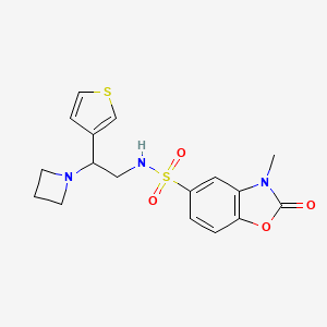 molecular formula C17H19N3O4S2 B2695795 N-(2-(azetidin-1-yl)-2-(thiophen-3-yl)ethyl)-3-methyl-2-oxo-2,3-dihydrobenzo[d]oxazole-5-sulfonamide CAS No. 2034573-77-6