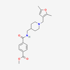 molecular formula C22H28N2O4 B2695808 Methyl 4-(((1-((2,5-dimethylfuran-3-yl)methyl)piperidin-4-yl)methyl)carbamoyl)benzoate CAS No. 1235668-40-2