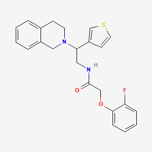 molecular formula C23H23FN2O2S B2695843 N-(2-(3,4-dihydroisoquinolin-2(1H)-yl)-2-(thiophen-3-yl)ethyl)-2-(2-fluorophenoxy)acetamide CAS No. 954590-84-2
