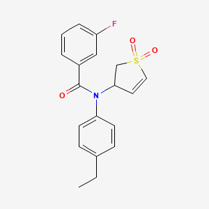 molecular formula C19H18FNO3S B2695884 N-(1,1-dioxido-2,3-dihydrothiophen-3-yl)-N-(4-ethylphenyl)-3-fluorobenzamide CAS No. 880807-73-8