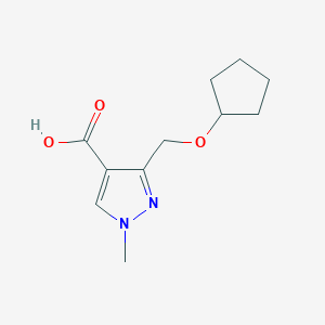 B2695888 3-(Cyclopentyloxymethyl)-1-methylpyrazole-4-carboxylic acid CAS No. 1975117-59-9