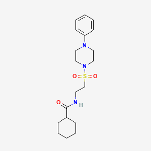 molecular formula C19H29N3O3S B2695895 N-{2-[(4-phenylpiperazin-1-yl)sulfonyl]ethyl}cyclohexanecarboxamide CAS No. 897611-70-0