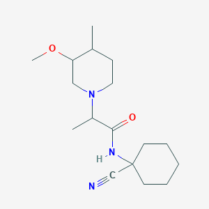 molecular formula C17H29N3O2 B2695903 N-(1-Cyanocyclohexyl)-2-(3-methoxy-4-methylpiperidin-1-yl)propanamide CAS No. 2126031-76-1