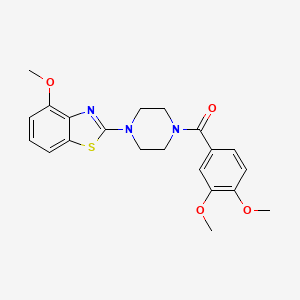 molecular formula C21H23N3O4S B2695906 2-[4-(3,4-dimethoxybenzoyl)piperazin-1-yl]-4-methoxy-1,3-benzothiazole CAS No. 897477-45-1
