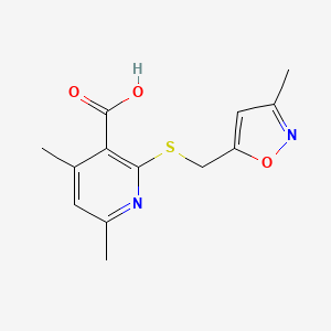 4,6-Dimethyl-2-{[(3-methyl-1,2-oxazol-5-yl)methyl]sulfanyl}pyridine-3-carboxylic acid