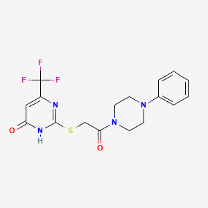 2-((2-oxo-2-(4-phenylpiperazin-1-yl)ethyl)thio)-6-(trifluoromethyl)pyrimidin-4(3H)-one