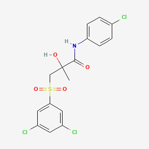 molecular formula C16H14Cl3NO4S B2695934 N-(4-chlorophenyl)-3-[(3,5-dichlorophenyl)sulfonyl]-2-hydroxy-2-methylpropanamide CAS No. 338424-10-5
