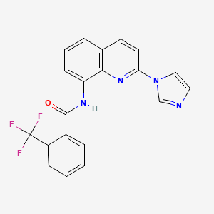 molecular formula C20H13F3N4O B2695935 N-(2-(1H-imidazol-1-yl)quinolin-8-yl)-2-(trifluoromethyl)benzamide CAS No. 1226426-91-0
