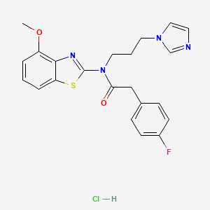 N-(3-(1H-imidazol-1-yl)propyl)-2-(4-fluorophenyl)-N-(4-methoxybenzo[d]thiazol-2-yl)acetamide hydrochloride