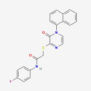 molecular formula C22H16FN3O2S B2695944 N-(4-fluorophenyl)-2-((4-(naphthalen-1-yl)-3-oxo-3,4-dihydropyrazin-2-yl)thio)acetamide CAS No. 900007-66-1