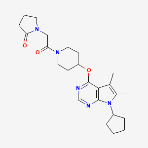 1-{2-[4-({7-cyclopentyl-5,6-dimethyl-7H-pyrrolo[2,3-d]pyrimidin-4-yl}oxy)piperidin-1-yl]-2-oxoethyl}pyrrolidin-2-one