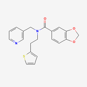 N-(pyridin-3-ylmethyl)-N-(2-(thiophen-2-yl)ethyl)benzo[d][1,3]dioxole-5-carboxamide