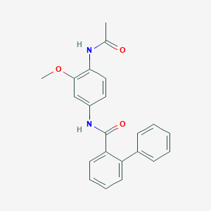 molecular formula C22H20N2O3 B269596 N-(4-ACETAMIDO-3-METHOXYPHENYL)-[1,1'-BIPHENYL]-2-CARBOXAMIDE 