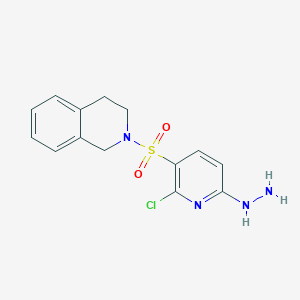 molecular formula C14H15ClN4O2S B2695974 2-[(2-Chloro-6-hydrazinopyridin-3-yl)sulfonyl]-1,2,3,4-tetrahydroisoquinoline CAS No. 1708079-59-7