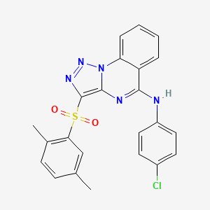 molecular formula C23H18ClN5O2S B2695976 N-(4-CHLOROPHENYL)-3-(2,5-DIMETHYLBENZENESULFONYL)-[1,2,3]TRIAZOLO[1,5-A]QUINAZOLIN-5-AMINE CAS No. 899761-19-4