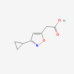 molecular formula C8H9NO3 B2695986 2-(3-Cyclopropyl-1,2-oxazol-5-yl)acetic acid CAS No. 1367988-80-4