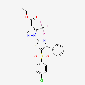 ethyl 1-{5-[(4-chlorophenyl)sulfonyl]-4-phenyl-1,3-thiazol-2-yl}-5-(trifluoromethyl)-1H-pyrazole-4-carboxylate