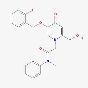 2-(5-((2-fluorobenzyl)oxy)-2-(hydroxymethyl)-4-oxopyridin-1(4H)-yl)-N-methyl-N-phenylacetamide