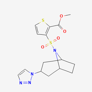 methyl 3-{[3-(1H-1,2,3-triazol-1-yl)-8-azabicyclo[3.2.1]octan-8-yl]sulfonyl}thiophene-2-carboxylate