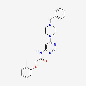 N-(6-(4-benzylpiperazin-1-yl)pyrimidin-4-yl)-2-(o-tolyloxy)acetamide
