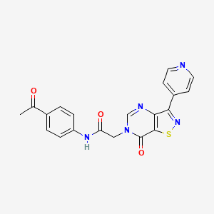 molecular formula C20H15N5O3S B2696011 N-(4-acetylphenyl)-2-(7-oxo-3-(pyridin-4-yl)isothiazolo[4,5-d]pyrimidin-6(7H)-yl)acetamide CAS No. 1251685-24-1